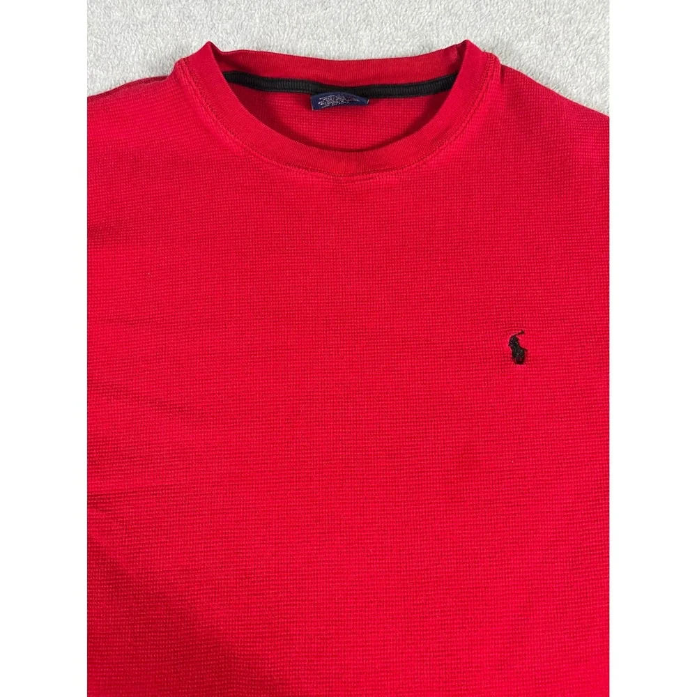Polo Ralph Lauren Mens 2 Pack Thermal Waffle Knit Sleepwear Shirts Black Red L